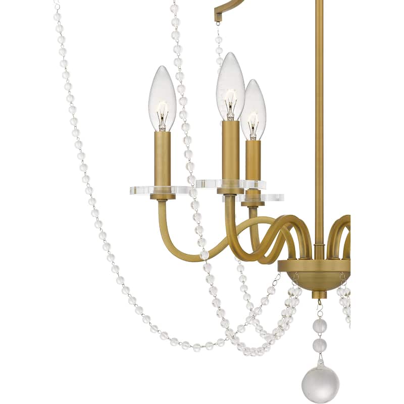 Sunday 6-Light Aged Brass Chandelier