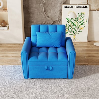 38.2-Inch Foldable Large-Size Sofa Bed,Sofa Bed With Adjustable Backrest,3 Positions And Pillows