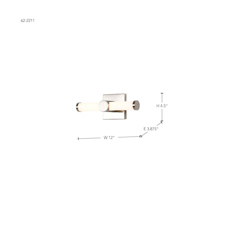 Bowman 12 Inch LED Vanity Brushed Nickel Acrylic Lens - Brushed Nickel