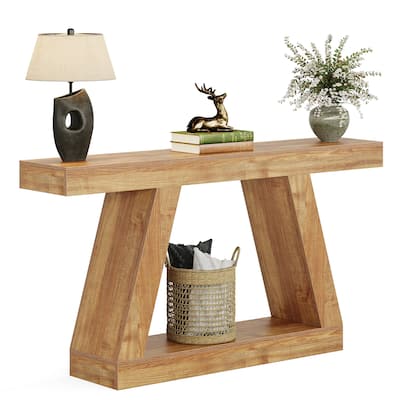 2-Tier Narrow Entryway Console Table for Living Room