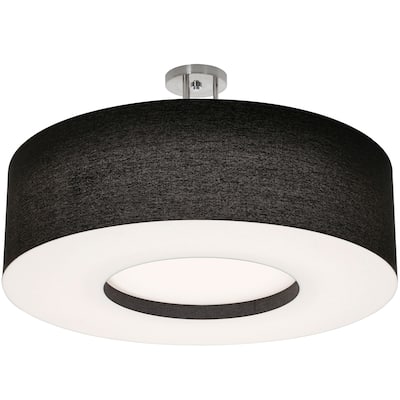 AFX Montclair 30'' Medium Base Semi-Flush Mount - Satin Nickel Finish