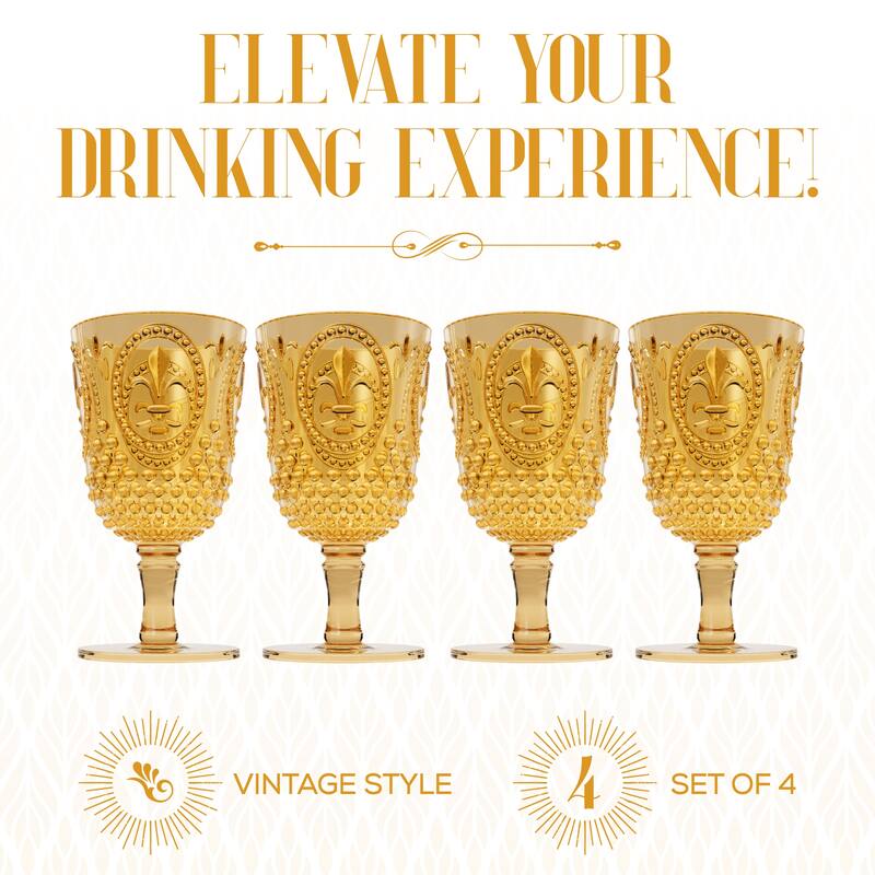 Elle Decor Acrylic Shatterproof Wine Goblets Set of 4 On Sale Bed