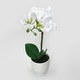 preview thumbnail 9 of 20, Artificial Phalaenopsis Orchid Flower Arrangement in White Pot 13in