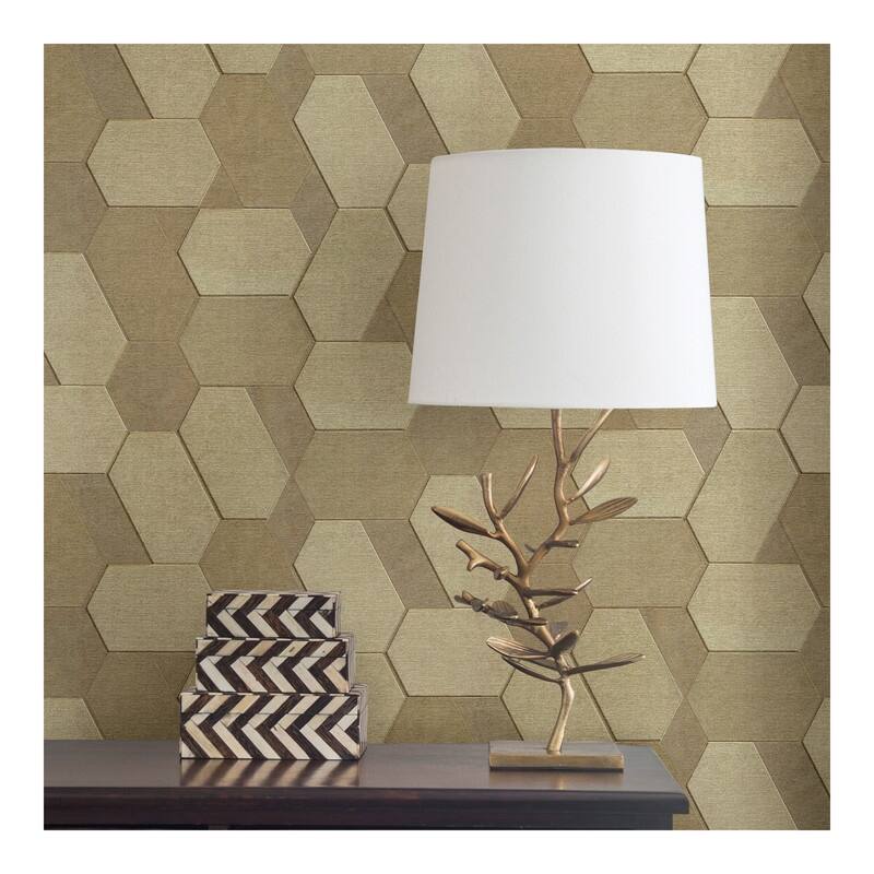 Advantage Plaza Light Brown Geometric Wallpaper - 20.5 x 396 x 0.025