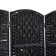preview thumbnail 14 of 15, HomCom 6' Tall Wicker Weave Three Panel Room Divider Privacy Screen - Black Wood