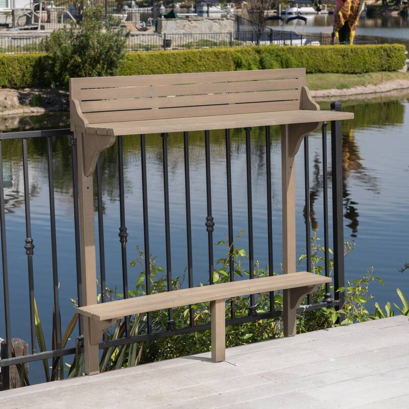 Outdoor Acacia Wood Balcony Bar Table