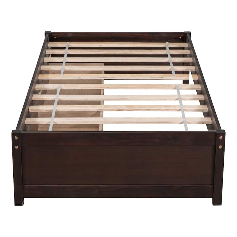 Twin Bed with 2 Drawers Solid Wood