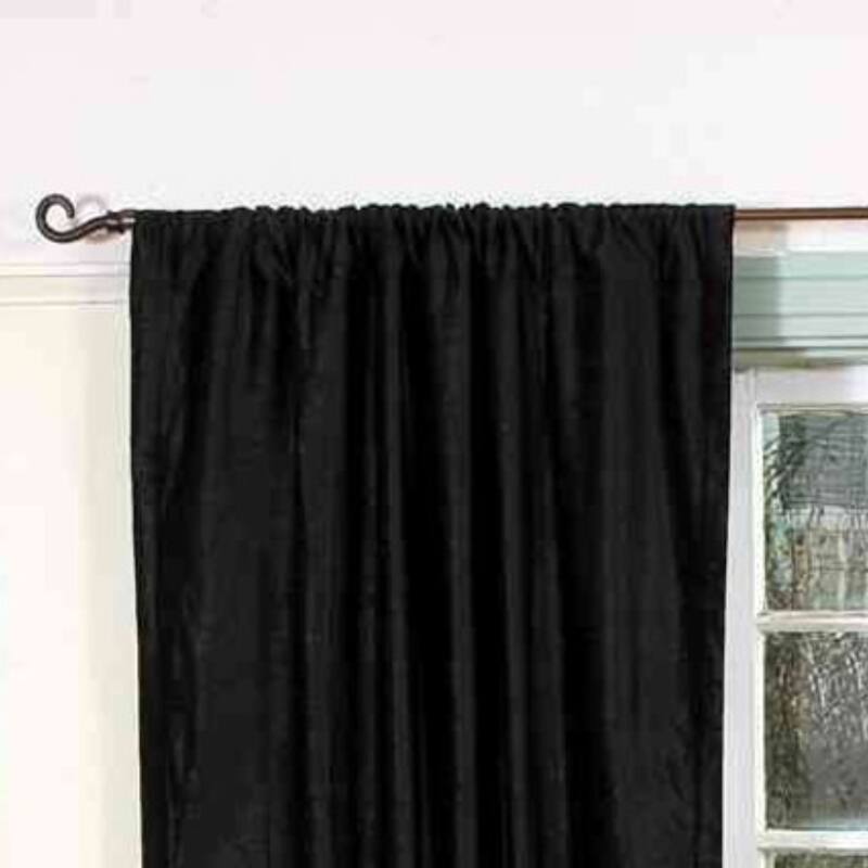 Velvet Blackout Home Theater Curtain Panel, , Black