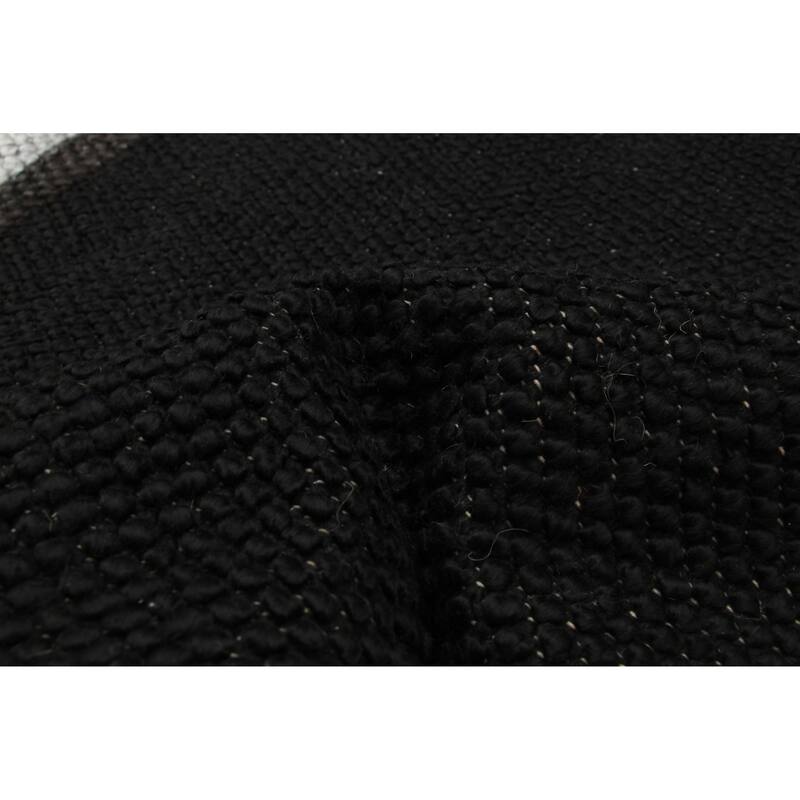 ECARPETGALLERY Braid weave Sienna Black Wool Rug - 5'9 x 6'0