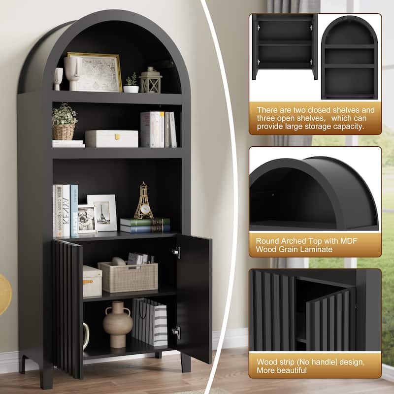 Arch Bookshelf Multi-Purpose Shelf for Living Room Kitchen