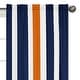 preview thumbnail 3 of 3, Sweet Jojo Designs Stripe Collection Navy Blue/Orange/White Curtain Panel Pair - 42 x 84 - 42 x 84
