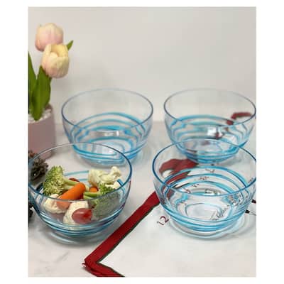 LeadingWare Swirl Acrylic Small Serving Bowls - 5.52" W x 5.52" L x 3.3" H