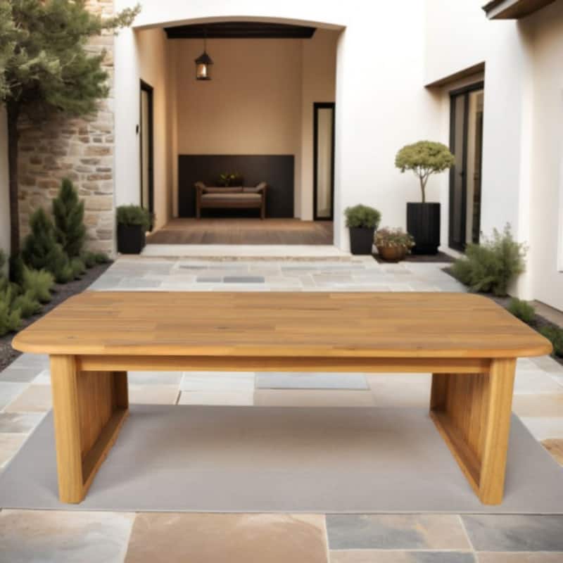 Modern Acacia Wood Rectangular Coffee Table