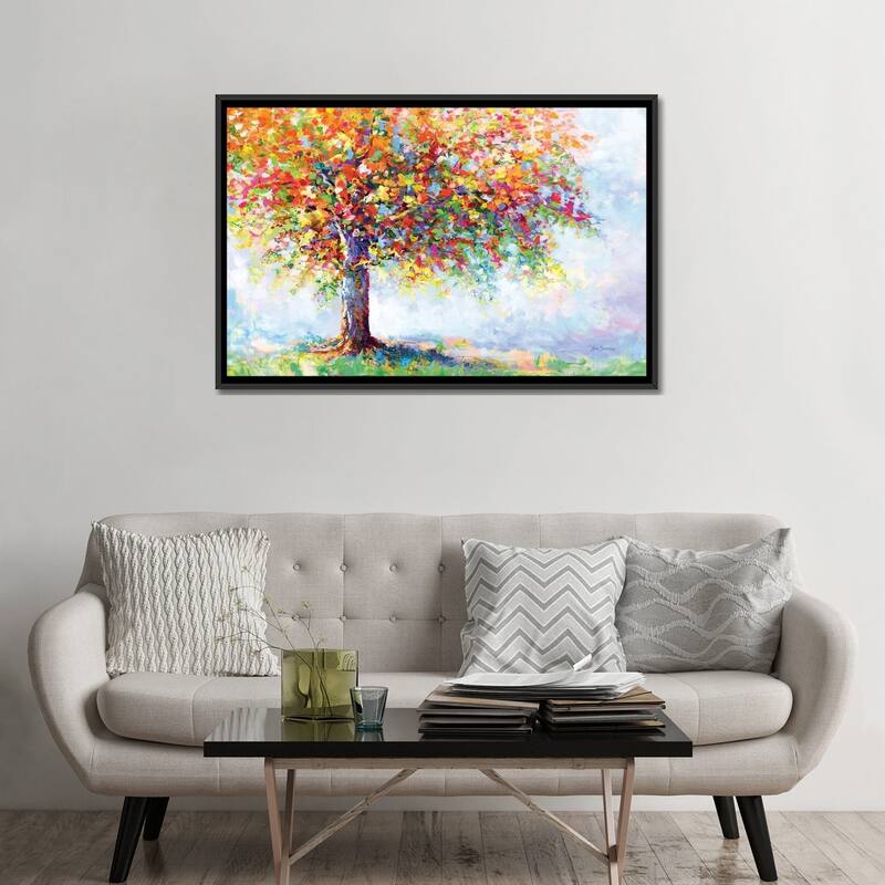 iCanvas "Colorful Tree Of Life" by Leon Devenice Framed