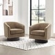 preview thumbnail 5 of 63, Corduroy Upholstered Swivel Barrel Chair (Set of 2) Camel