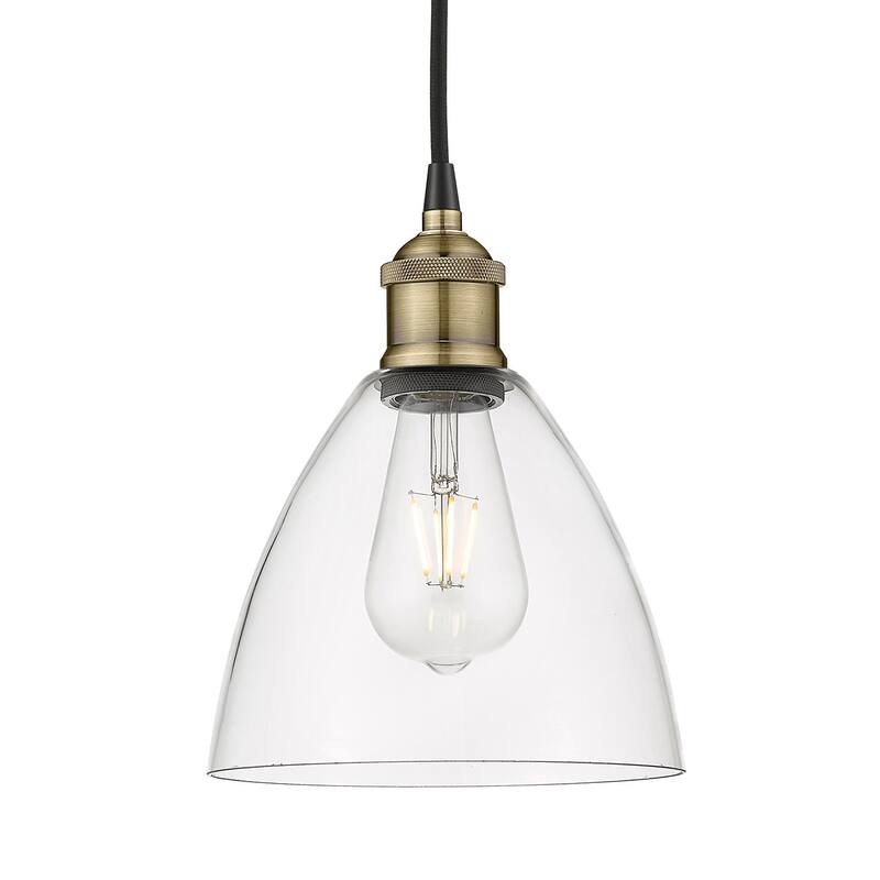 Innovations Lighting 616-1P-10-8 Edison Dome Pendant Edison Dome 8" - Black Antique Brass / Clear