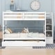 preview thumbnail 14 of 91, Solid Wood Bunk Bed with Twin Size Trundle & 3-Step Storage Stairs, Full-Length Guardrail & Slat Support Design, for Kids Adults