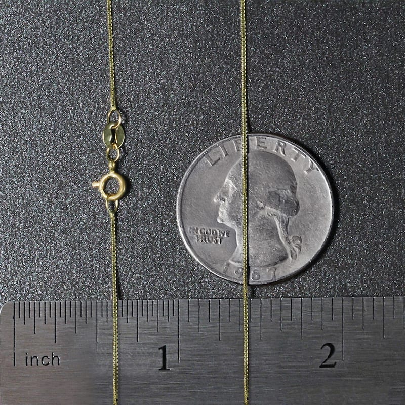 MayaMila 10k Yellow Gold Classic Box Chain 0.6mm