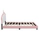 preview thumbnail 6 of 38, Full size Upholestered Princess Bed ,Full Size Platform Bed with Headboard and Footboard,White+Pink