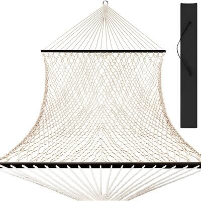 Double Outdoor Woven Cotton Rope Hammock