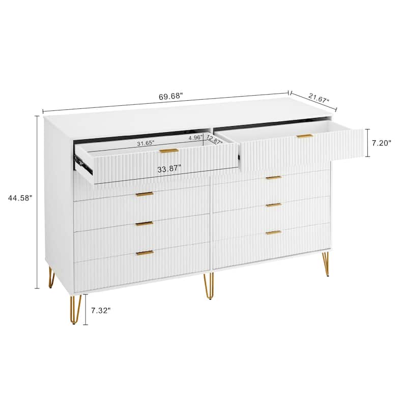 Manhattan Comfort Dumbo Modern 10-Drawer Double Tall Dresser