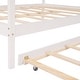 preview thumbnail 8 of 25, Full Size Wooden House Bed With Trundle and Roof for Kids, Boys and Girls