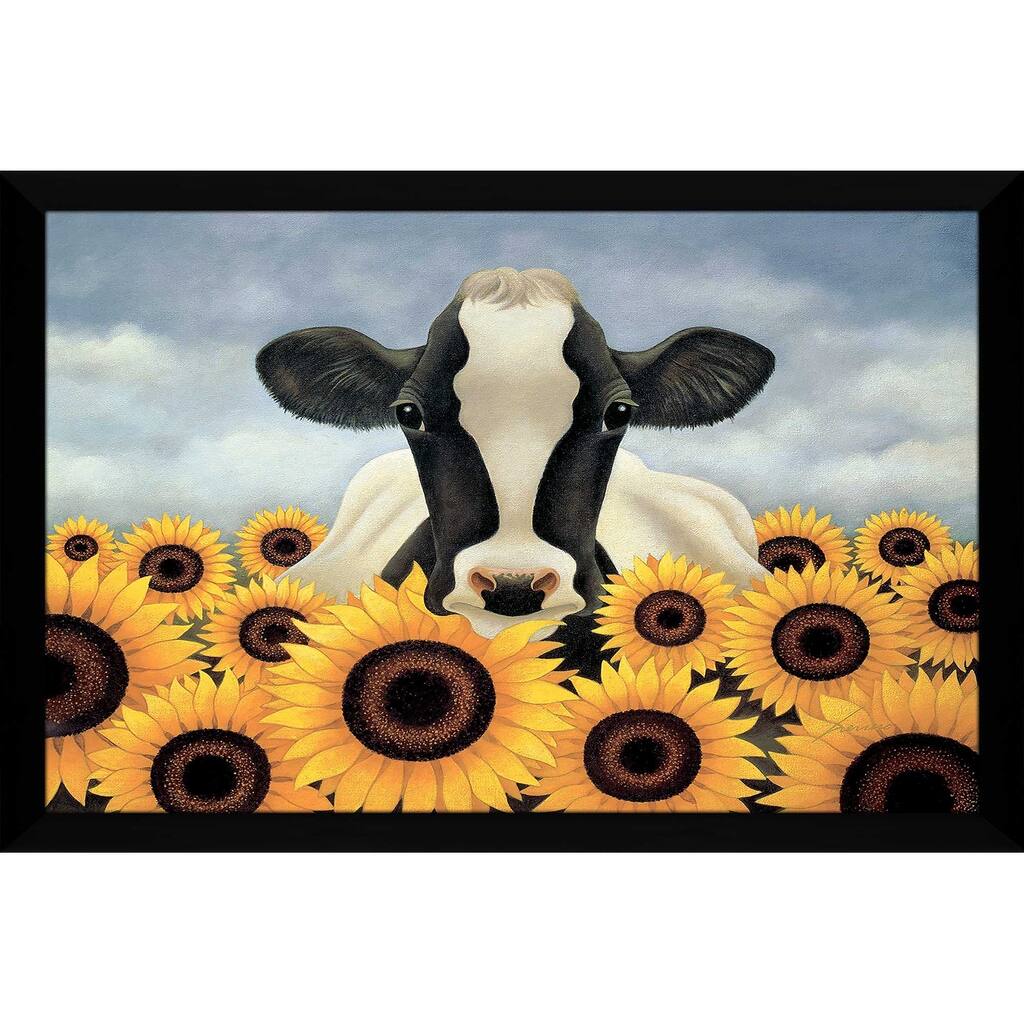 "Surrounded" by Sunflowers" by Lowell Herrero Print on Acrylic