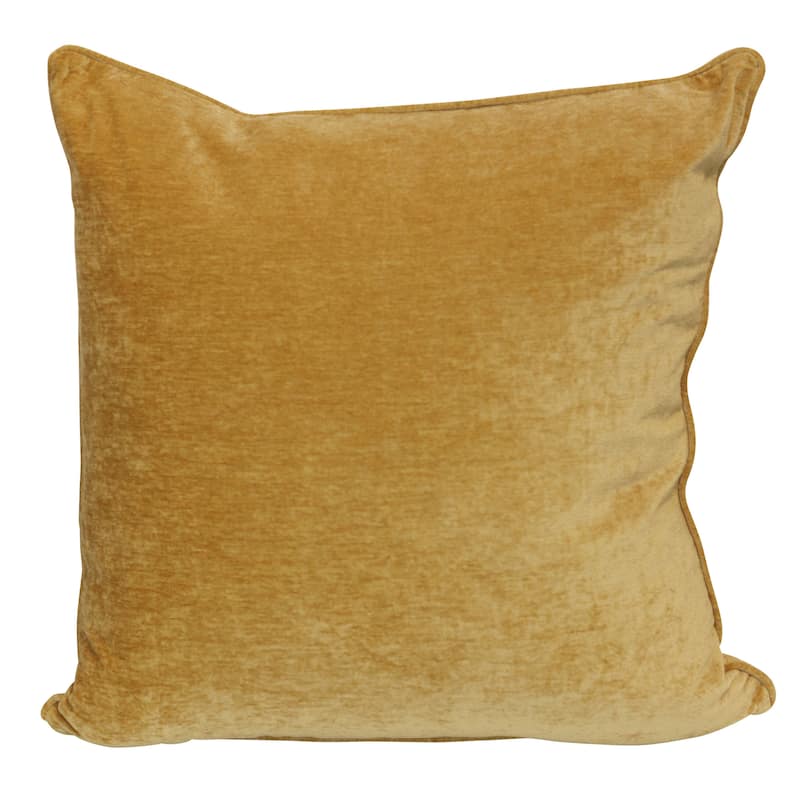 StyleCraft Crushed Velvet Pillow - 24" x 24" - Golden Ochre