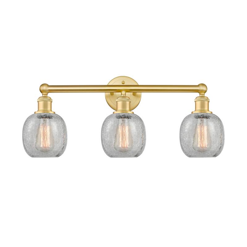 Innovations Lighting 616-3W-12-24 Belfast Vanity Belfast 3 Light 24" - Satin Gold / Clear Crackle
