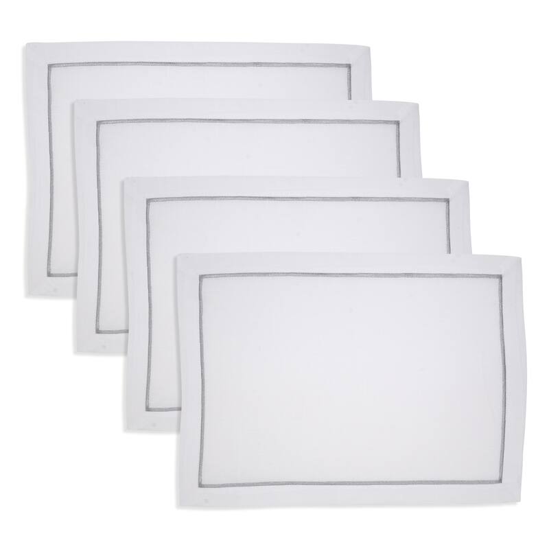 Embroidered Line Design Placemat (Set of 4) - 14"x20"