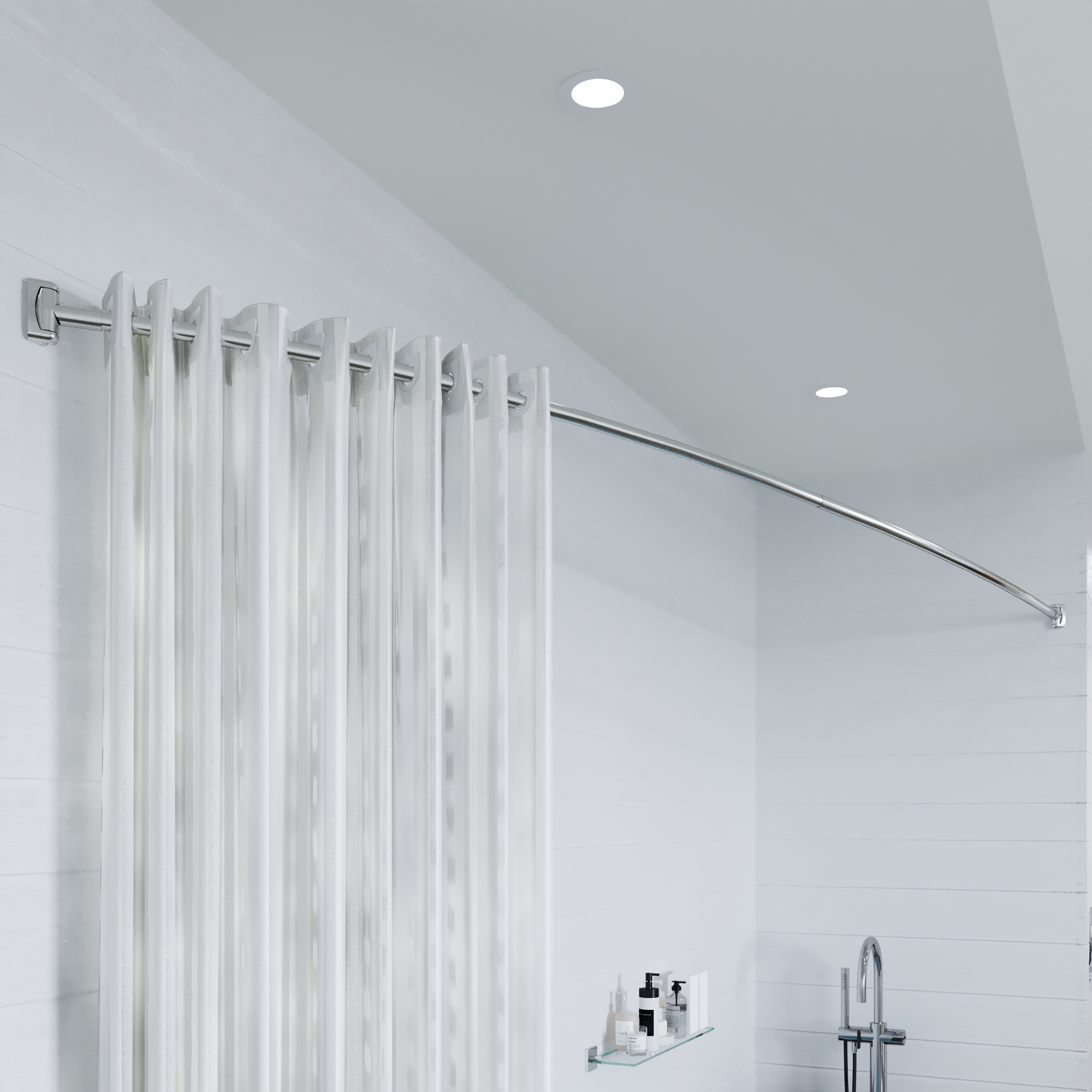 Croydex Premium Adjustable Curved Shower Curtain Rod Durable Stainless Steel Telescopic Bowed Rod Extends 42 72 inches On Sale Bed Bath Beyond 38001212