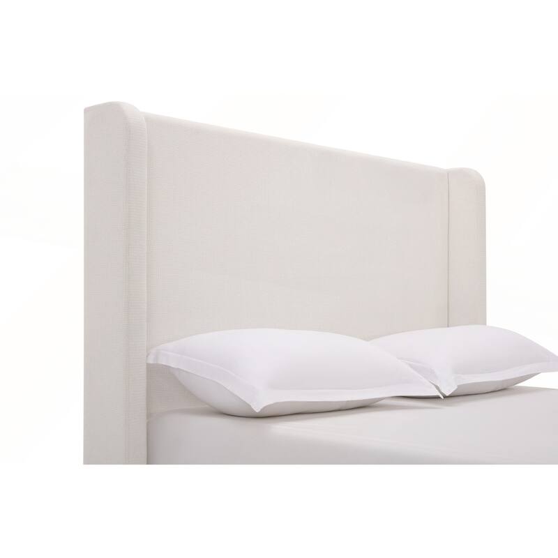 Elegant Upholstered Bed with Wingbacks and No Box Spring for Relaxing