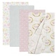 preview thumbnail 9 of 24, Baby Kiss Receiving Blankets for Baby Boy & Baby Girl 4 Pack Set Pink/White - Baby Girl