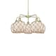 Option Antique Brass / White Glass with Brown Rope