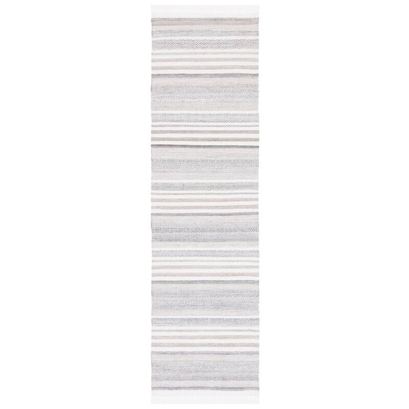 SAFAVIEH Handmade Kilim Mansoura Transitional Rug - 2'3" x 8' Runner - Ivory/Charcoal