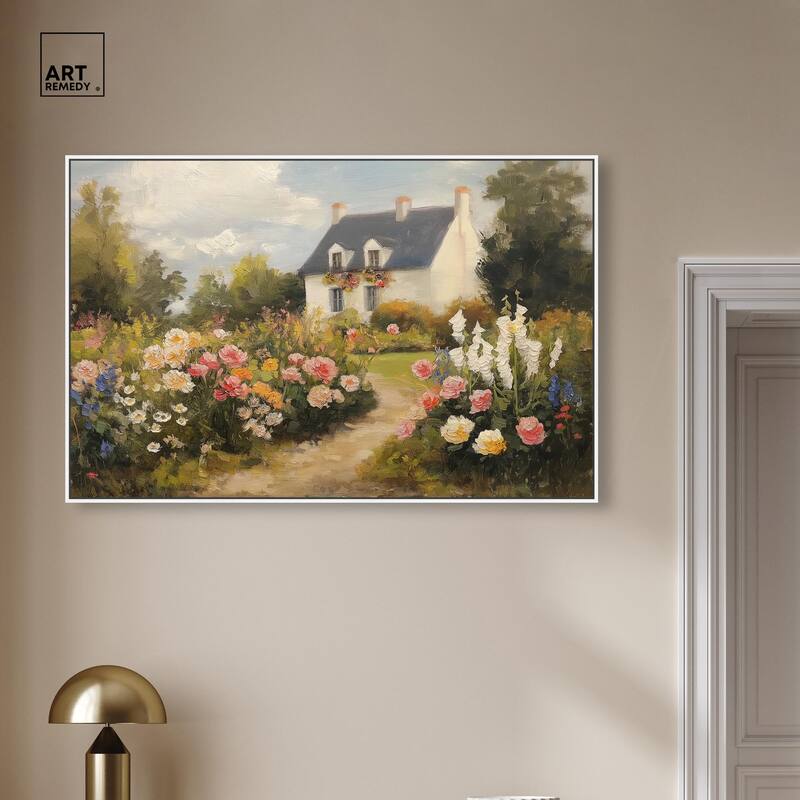 Floral Welcome Canvas by Art Remedy