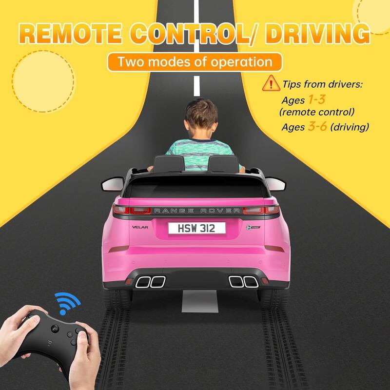 Kids Electric Ride On Toy Car for 4-8 Year Olds with Mp3 Player, Remote Control