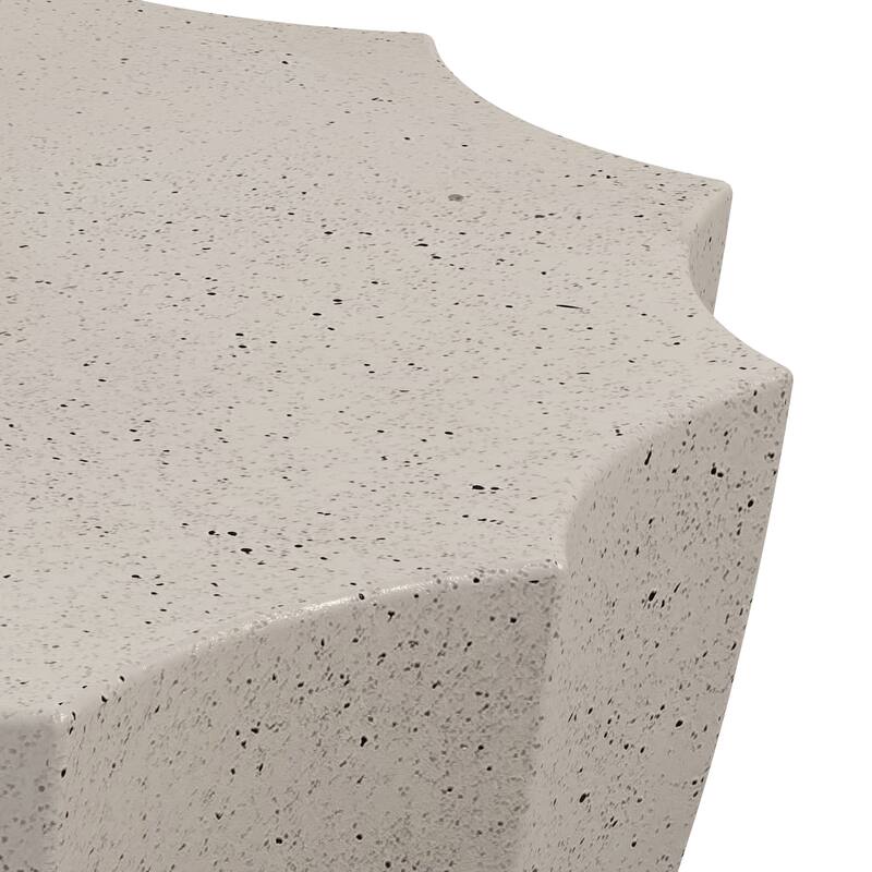 GDFStudio Thoren Magnesium Oxide Outdoor and Indoor Coffee Table with Weather-Resistant Surface