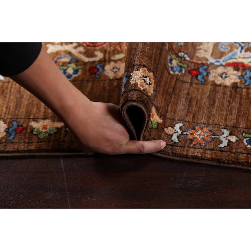 Vegetable Dye Floral Ziegler Oriental Area Rug Wool Handmade Carpet - 5'0" x 6'7"
