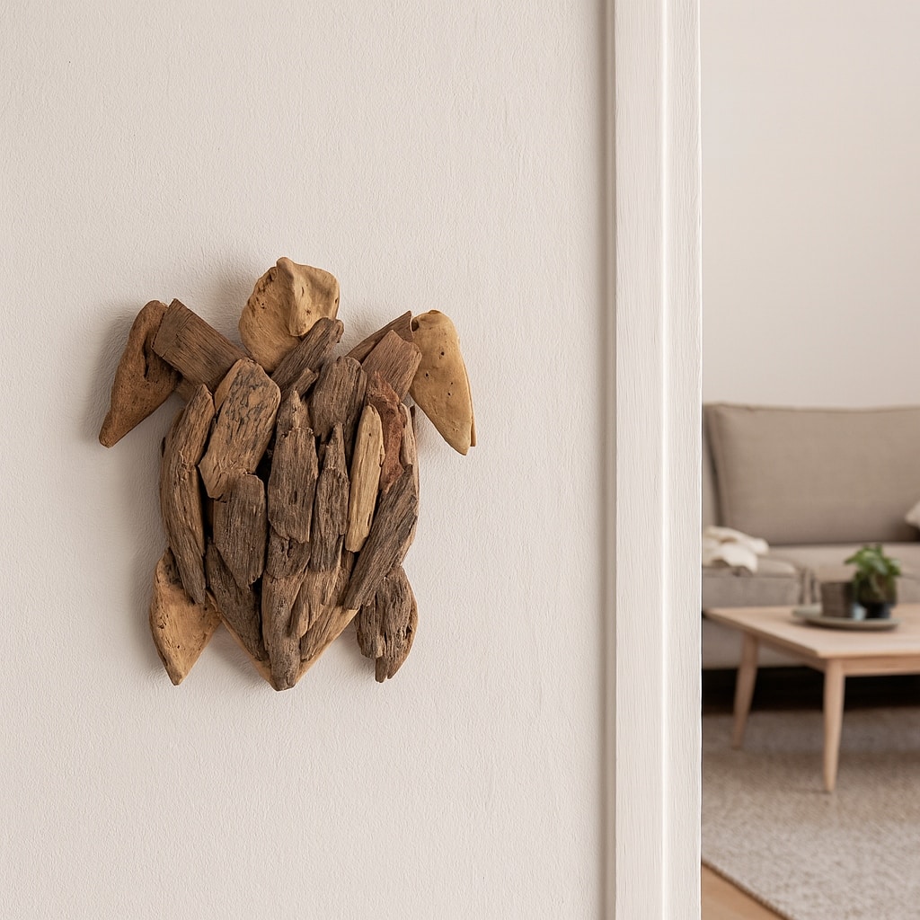 Hand Carved Wooden Turtle Decorative Sculpture Object