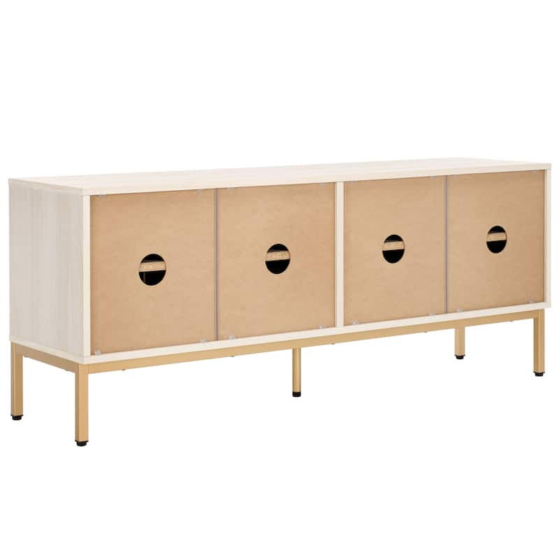 SAFAVIEH Deandra 4-Door Entertainment Media Stand (Fits Up To 65" Flatscreen TV) - 60.8 In. x 17.7 In. x 24.6 In. - 61Wx18Dx25H