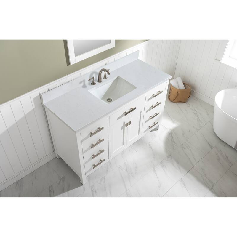 Valentino 54" Single Vanity in White