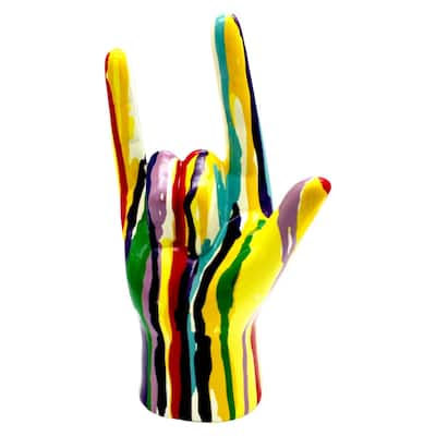 Interior Illusions Plus Graffiti I Love You hand Tabletop - 9" tall