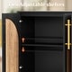 preview thumbnail 18 of 16, Double Layered 4 Doors Cabinet Modern Arched Design Storage Cabinet