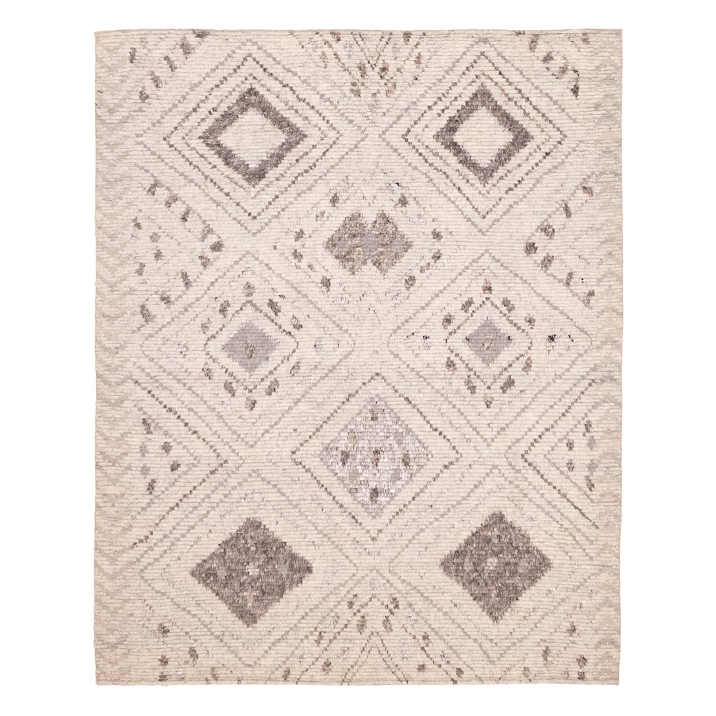 ECARPETGALLERY Hand-knotted Tangier Light Grey Wool Rug - 8'2 x 10'1
