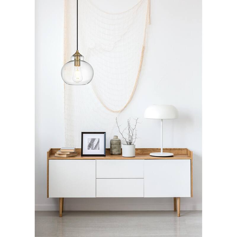 1-light 8-inch Pendant Light w/ Clear Glass Shade