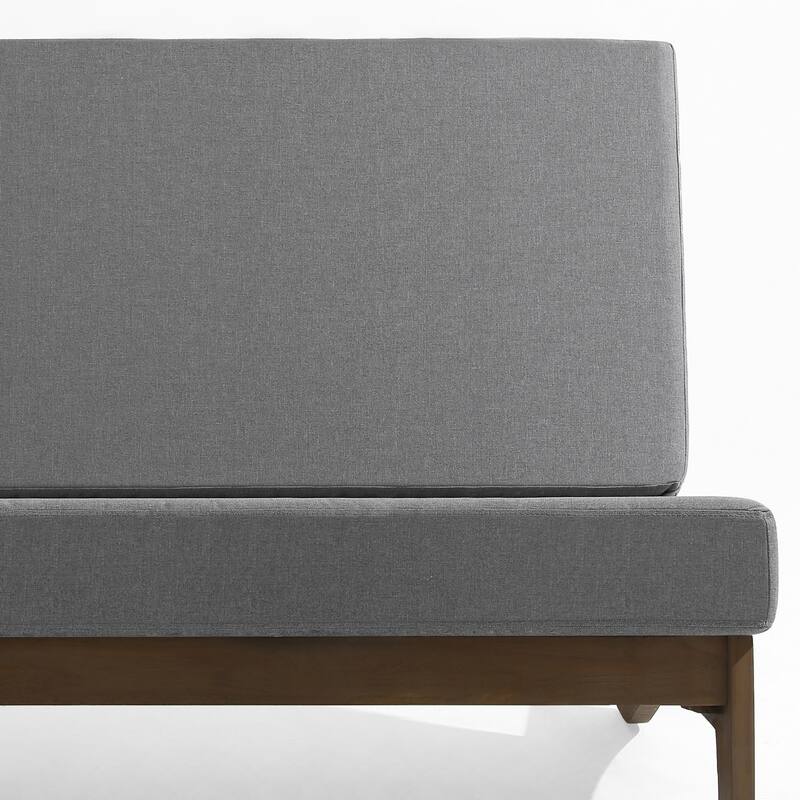 Teak Outdoor Armless Lounge Chair Set Loveseat with Cushions
