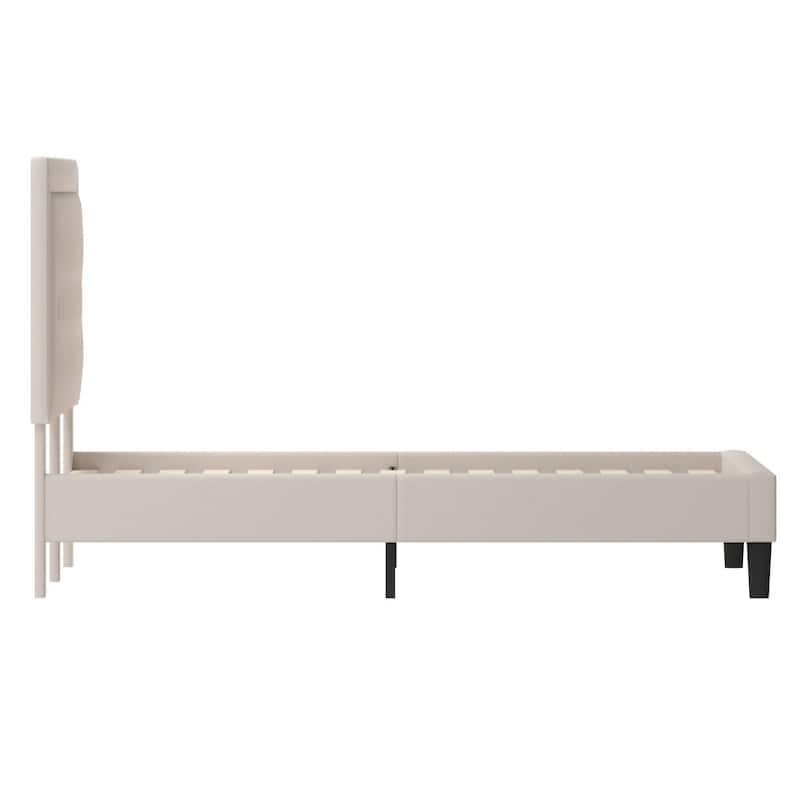 Panel Tufted Upholstered Platform Bed