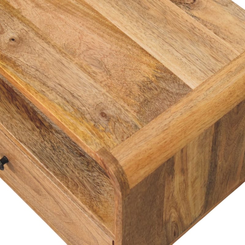 HomeRoots 22" Oak Solid Wood One Drawer Floating Nightstand