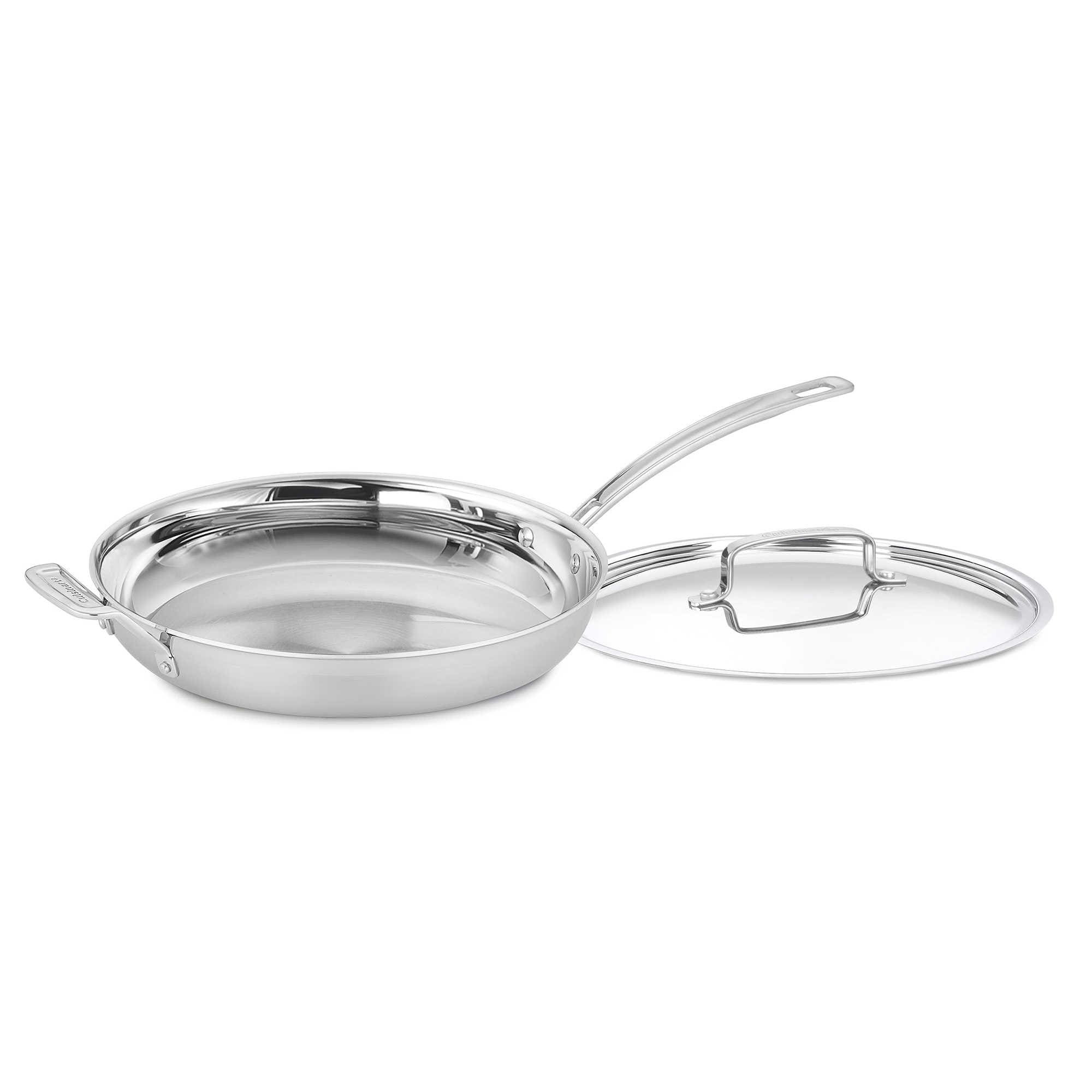 Cuisinart 722-30H Chef's Classic Stainless 12-Inch Open Skillet with Helper  Handle,Stainless Steel
